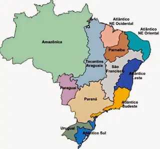 mapa das bacias hidrográficas brasileiras
