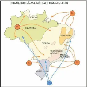 exercícios massas de ar que cortam o Brasil
