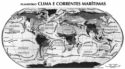 planisferio clima correntes marítimas 