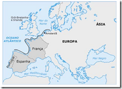 mapa da Europa Ocidental no inicio do século XIX