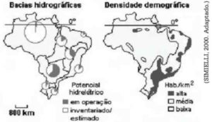 mapa do potencial hidrelétrico brasileiro