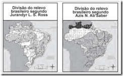 mapas com as divisões do relevo brasileiro