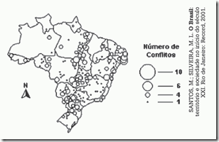 mapa dos conﬂitos em torno da propriedade da terra no Brasil