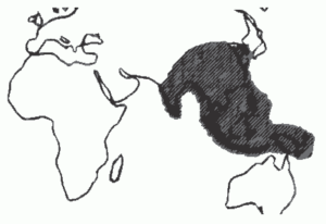 mapa do clima de uma área do continente asiático