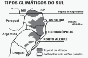 tipos climáticos da Região Sul do Brasil.