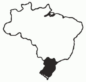 mapa Brasil região sul destacada
