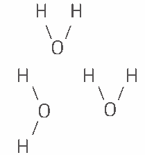 esquema moléculas de água unidas