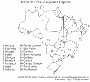 mapa do brasil e algumas capitais