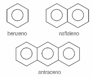 benzeno naftaleno e antraceno