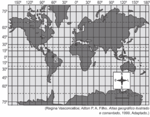 mapa Coordenadas Geográficas hemisferio latitude e longitude
