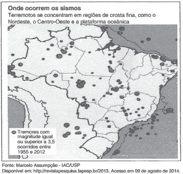 mapa de onde ocorrem os sismos no brasil
