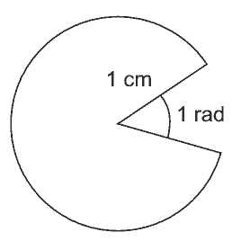 forma de um setor circular de raio 1 cm