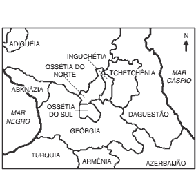 mapa de diversas repúblicas ao norte do Cáucaso