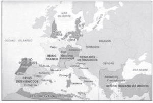mapa europa no início da Idade Média