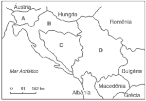 mapa República Popular da Iugoslávia e a região da Europa