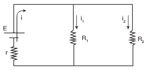 circuito e constituído por um gerador (E, r), e dois resistores R1 = 10 Ω e R2 = 15 Ω