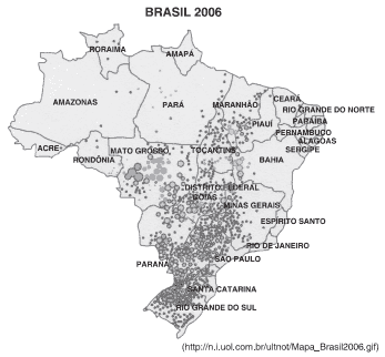 mapa brasil soja 2006