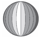bola esférica é composta por 24 faixas iguais