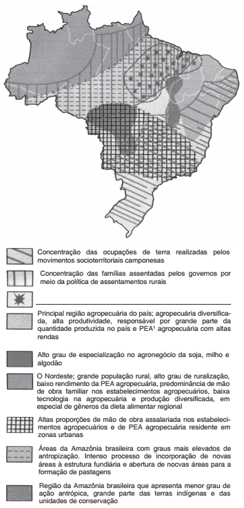 mapa do brasil Agropecuária e Silvicultura