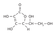 vitamina C (ácido ascórbico) fórmula estrutural
