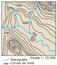 mapa topográfico exercício