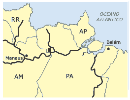 mapa Bauxita; Pará; Rio Trombetas