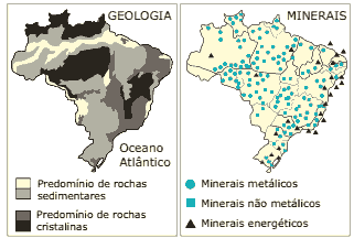 mapa da geologia e mineiras do brasil