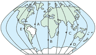 mapa com pontos de latitude e longitude
