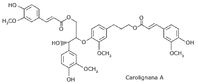 fórmula estrutural da carolignana A