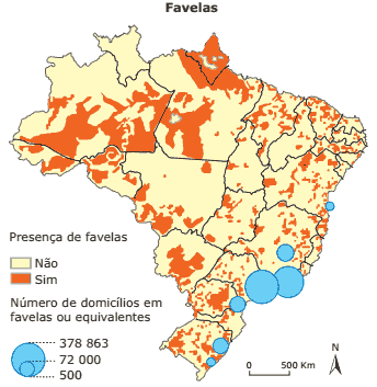 mapa de presença de favelas no brasil
