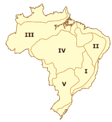 unidades do relevo brasileiro destacadas em um mapa