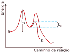 gráfico da reação genérica da obtenção de dois produtos