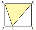 área do triângulo ADE corresponde a 20% da área do quadrado ABCD
