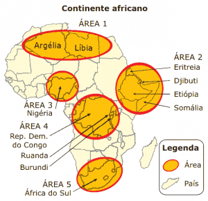 áreas de conflito no continente africano