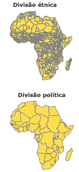 mapa das fronteiras étnicas e políticas da África