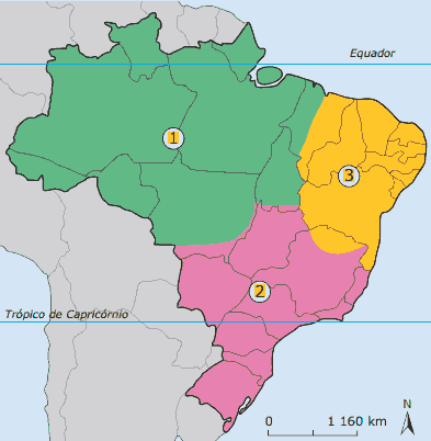 mapa do brasil regionalismo geoeconômicos
