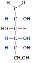 Biomolécula glicose e sua fórmula estrutural
