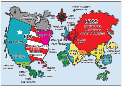 mapa O mundo de acordo com Ronald Reagan