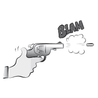 arma de fogo disparada BLAM