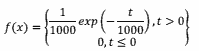 distribuição exponencial com fdp
