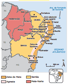 mapa da região nordeste brasileiro
