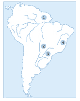 mapa de alguns rios do brasil
