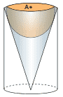 pilão de madeira em um cone circular