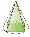 pirâmide reta de base quadrada em um cone reto de raio da base 2√2 cm