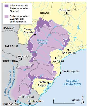 mapa aquífero Guarani