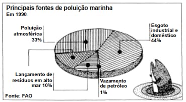gráfico das principais fontes de poluição marinha