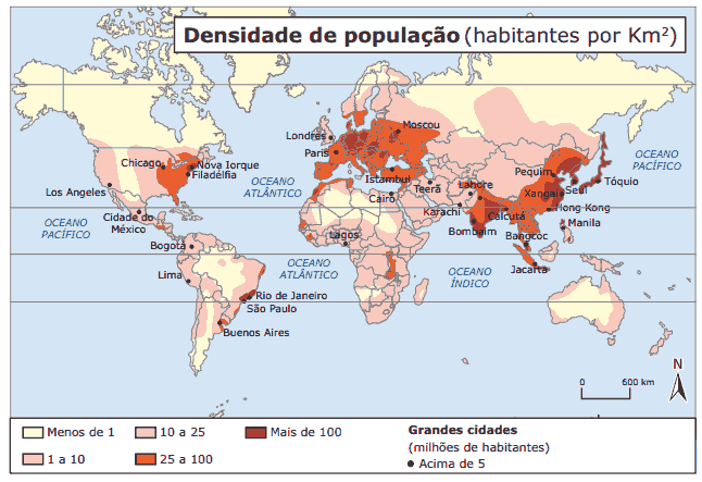 Espaço Urbano - densidade de população - habitantes por km2