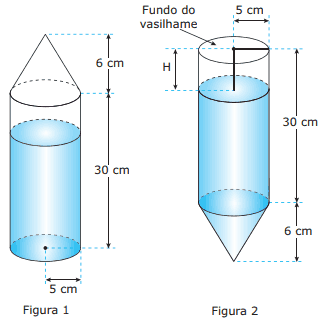 cilindro circular reto de raio da base de 5 cm e altura de 30 cm