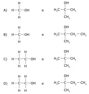 metanol e de 2-metil-2-propanol