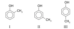 três compostos isômeros que formam a creolina